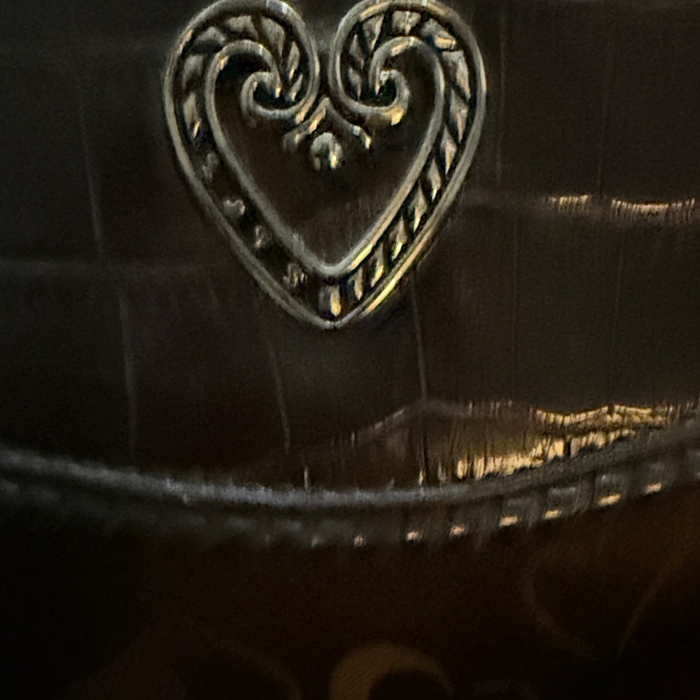 Brighton Dark Brown Satchel with Heart Details - Picture 2 of 5